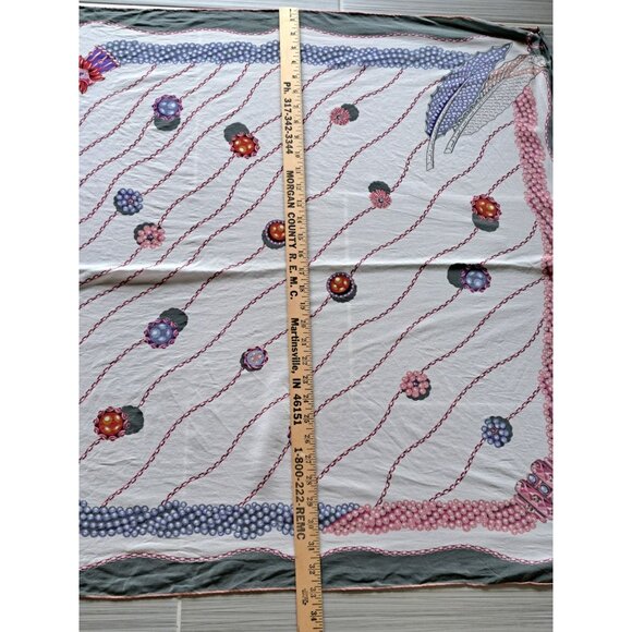 Christian Fischbacher 100% Silk Floral Scarf 33" Square Multicolor Womens - Picture 7 of 8
